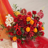 Uflower Rose Rouge Orange Arche de Mariage Fleurie Arrangement Floral ENSEMBLE80224