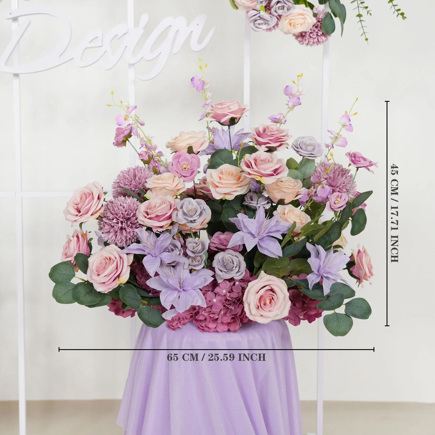 Uflower Artificial Purple Wedding KT Backdrop Flower Row Decor SET80063 - Uflower