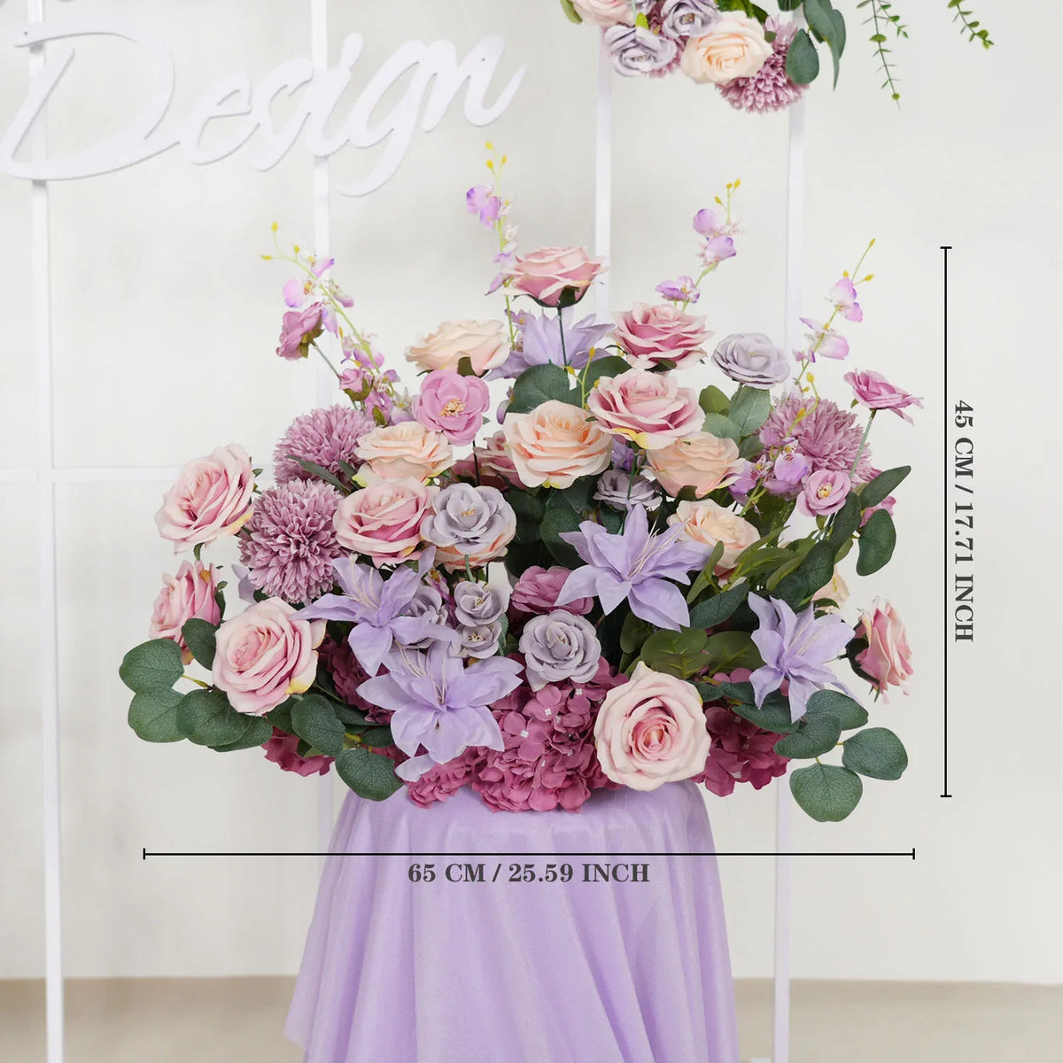 Uflower Artificial Purple Wedding KT Backdrop Flower Row Decor SET80063 - Uflower