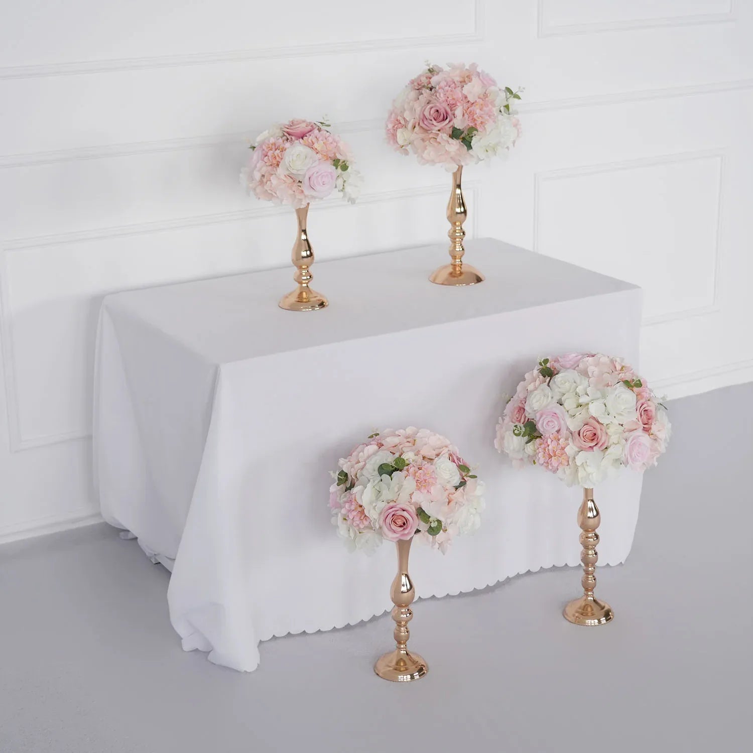 Uflower Pink Table Centerpiece Floral Ball Wedding Table Decoration MB80057 - Uflower
