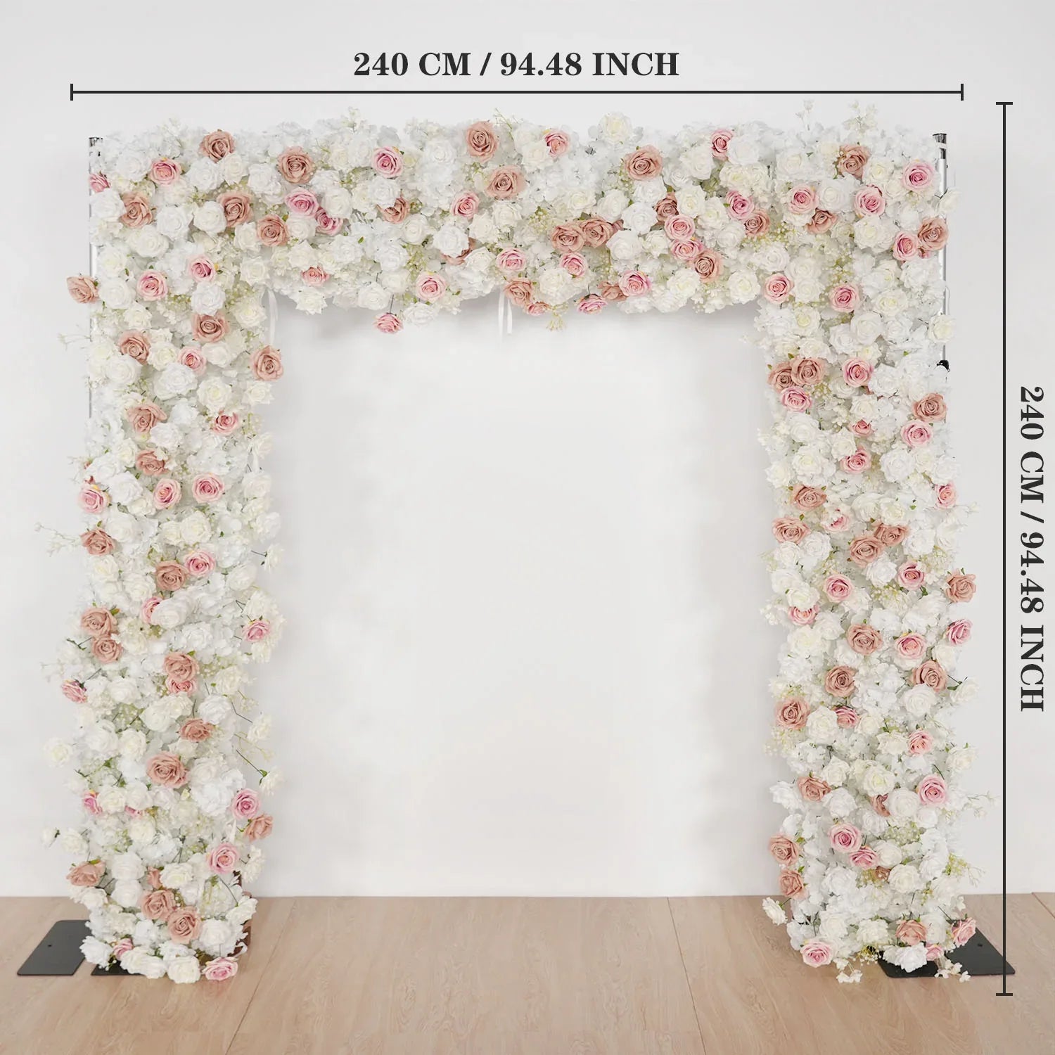 Uflower Pink Khaki Rose Wedding Background Flower Arrangement Arch Decoration SET80114 - Uflower