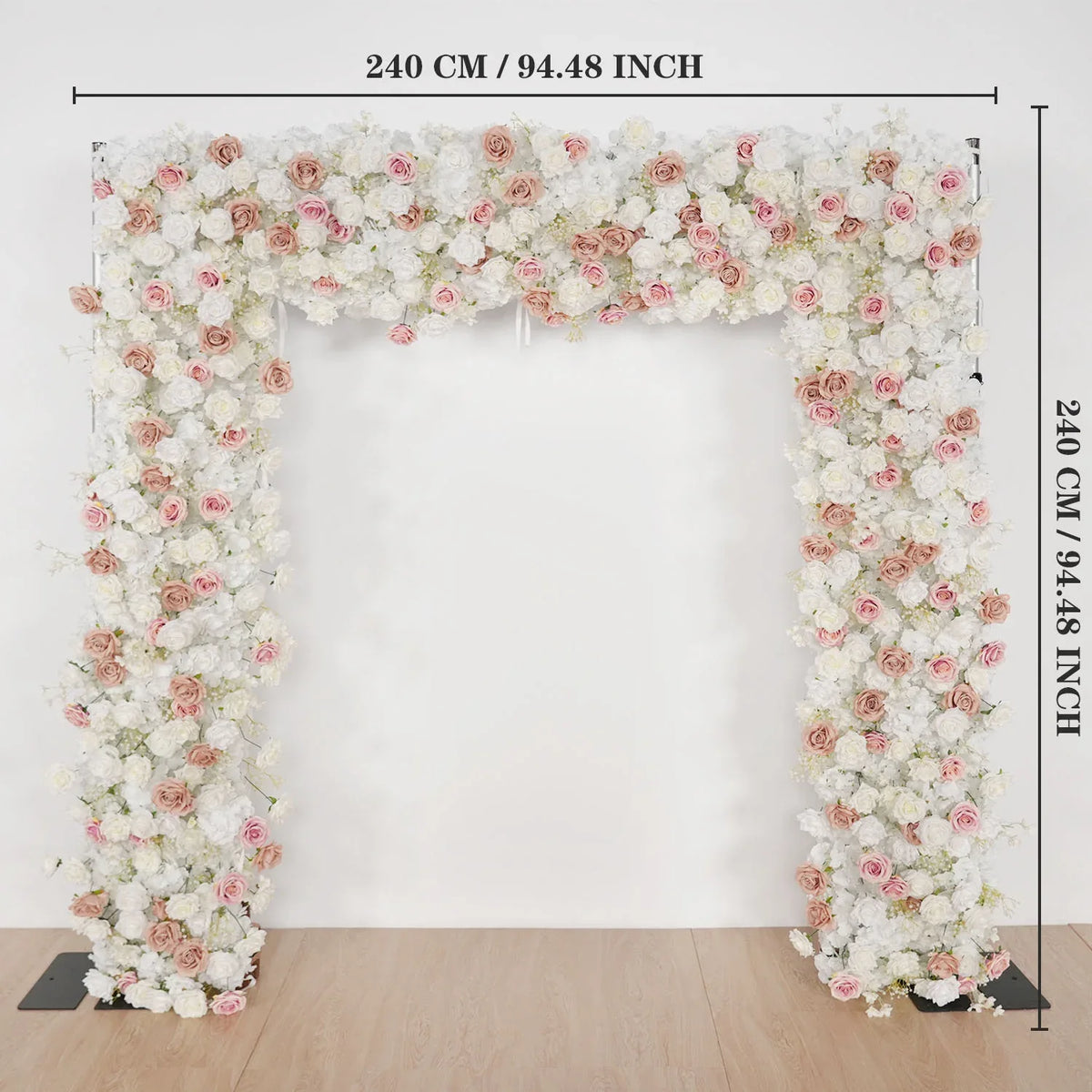 Uflower Pink Khaki Rose Wedding Background Flower Arrangement Arch Decoration SET80114 - Uflower