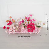 Uflower Rose Pink Floral Arrangement Wedding Backdrop Floral Props SET80193 - Uflower