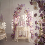 Uflower Purple Floral Horn Arch Wedding Party Backdrop Decor SET80243-01