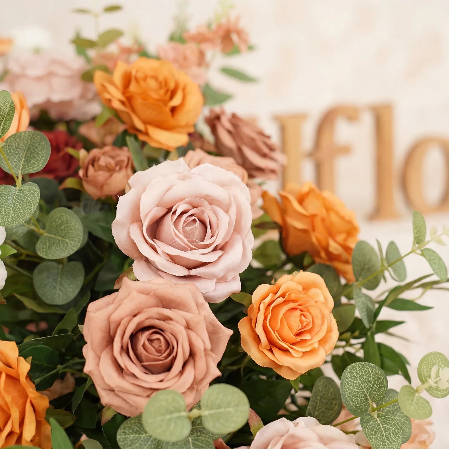 Uflower Mocha Table Runner Sofa Floral Wedding Party Backdrop Decor MC80386-01