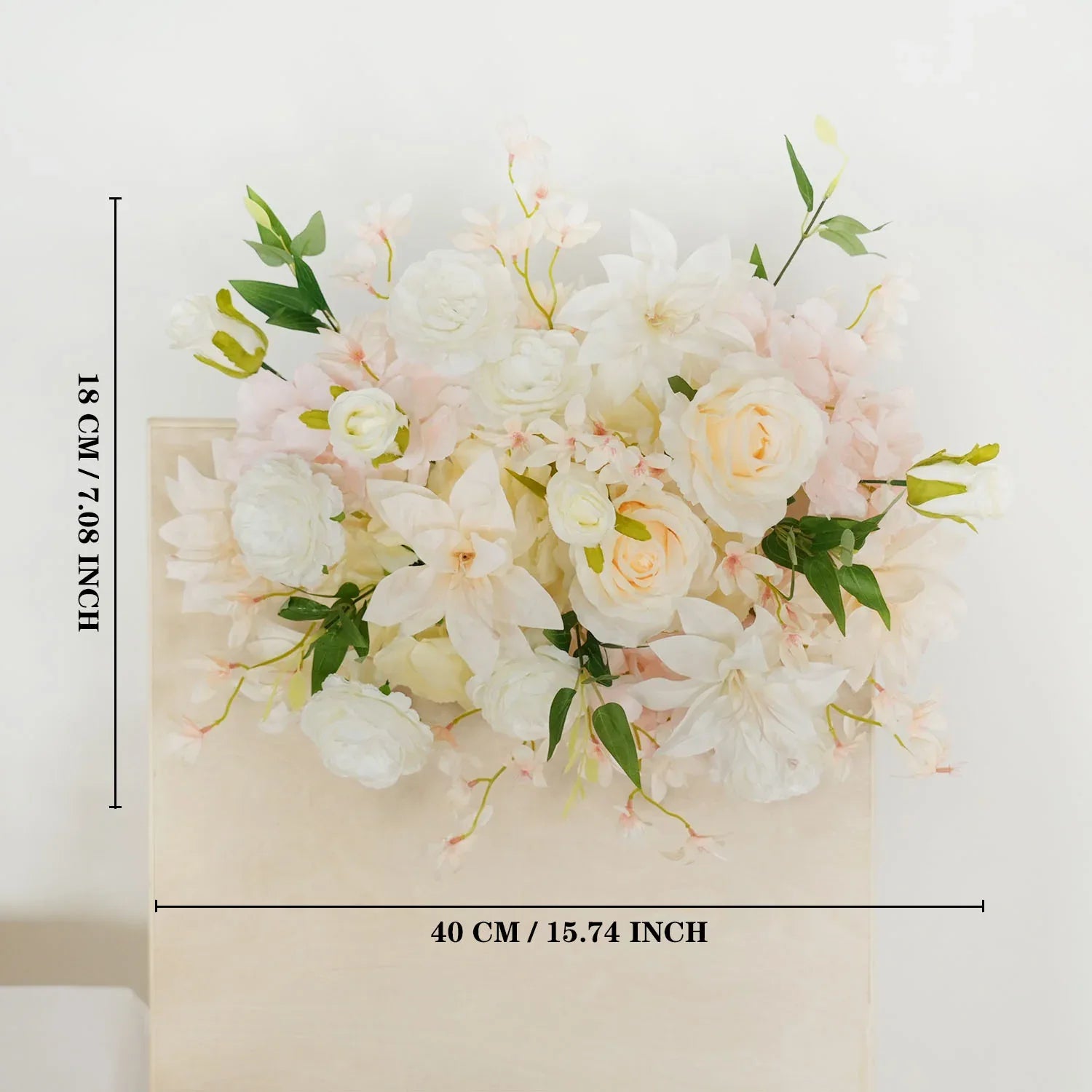 Uflower Artificial White Pink Wedding KT Backdrop Flower Row Decor SET80091 - Uflower