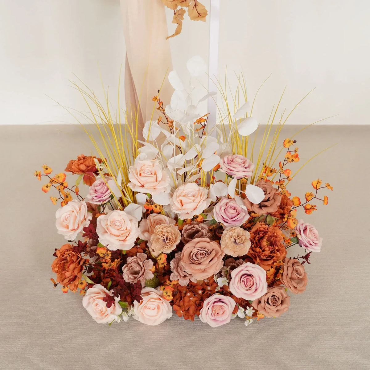 Uflower Artificial Autumn Pink Flower Row Wedding KT Backdrop Decor SET80122 - Uflower