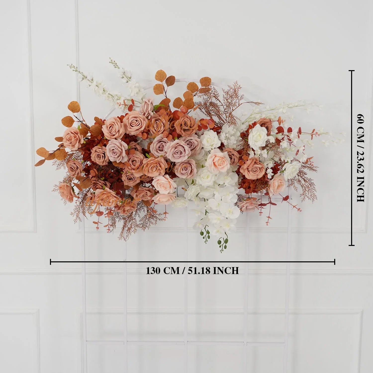 Uflower Coffee Fall Rose Hang Flower Floor Floral Wedding Party Event Props SET80154 - Uflower