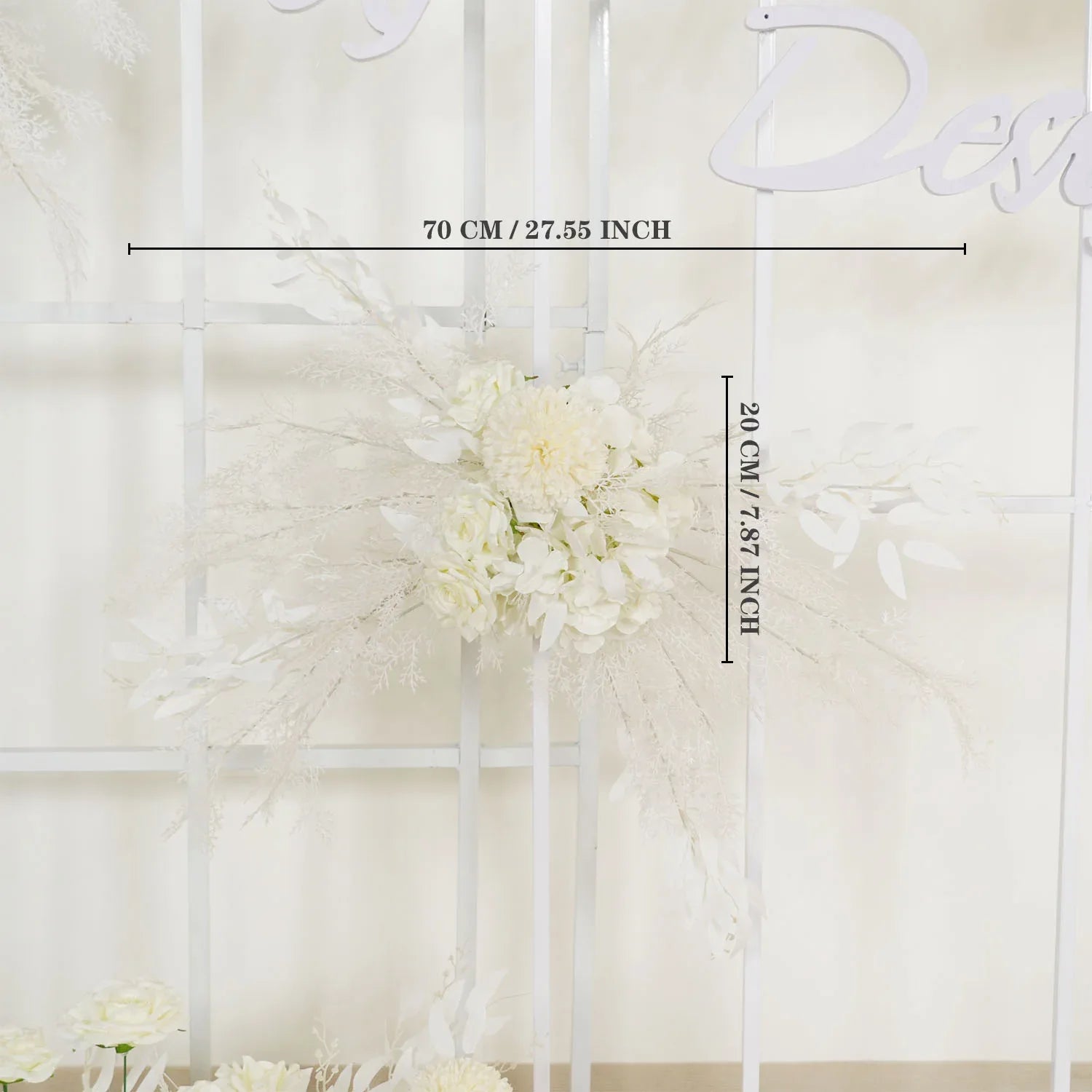 Uflower Artificial White Wedding KT Backdrop Flower Row Decor SET80061 - Uflower