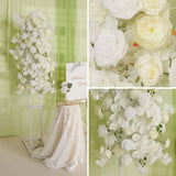 Uflower Artificial White Rose Flower Row Wedding KT Backdrop Decor SET80129 - Uflower
