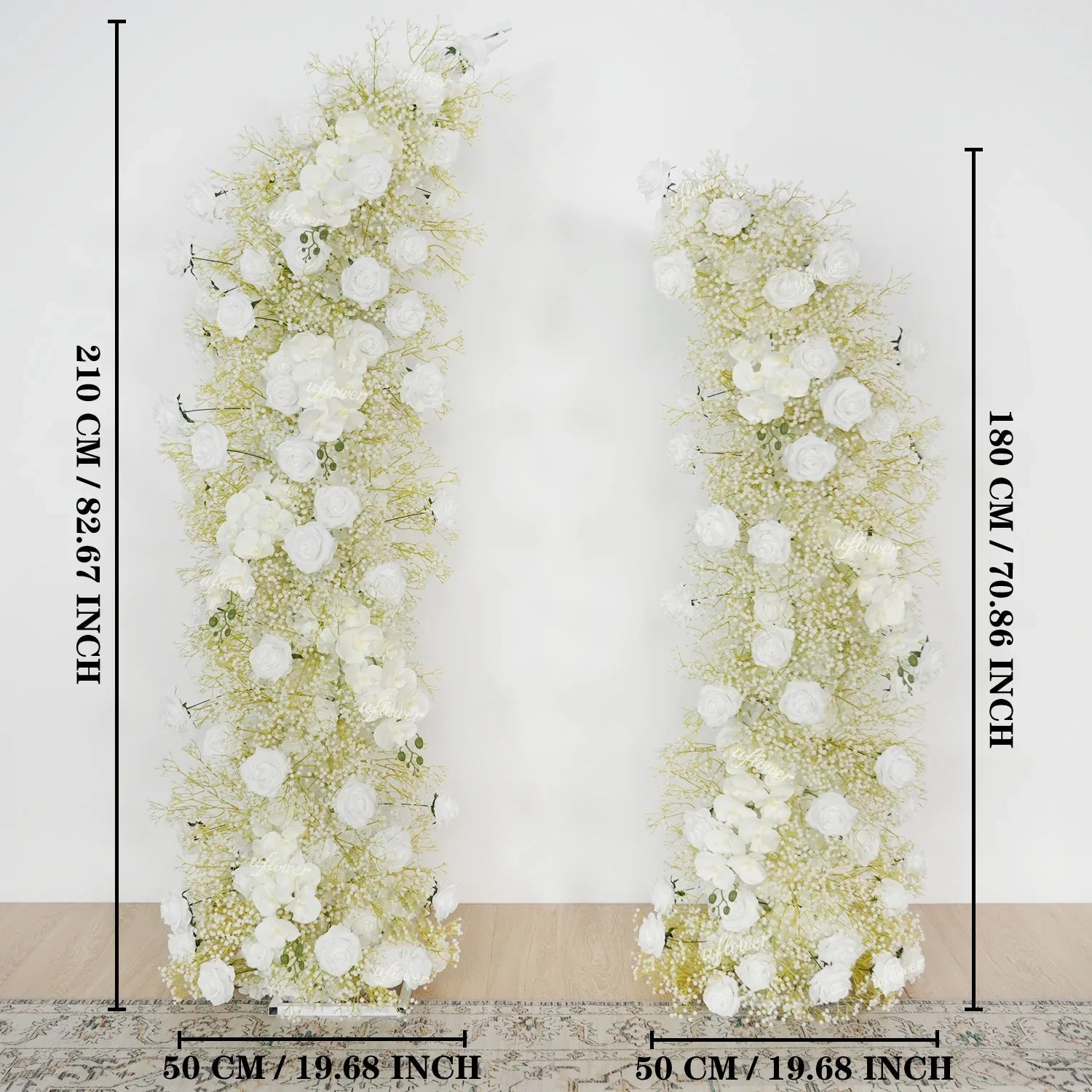 White Flower Row Decor Wedding Backdrop Horn Arch SET80087 - Uflower