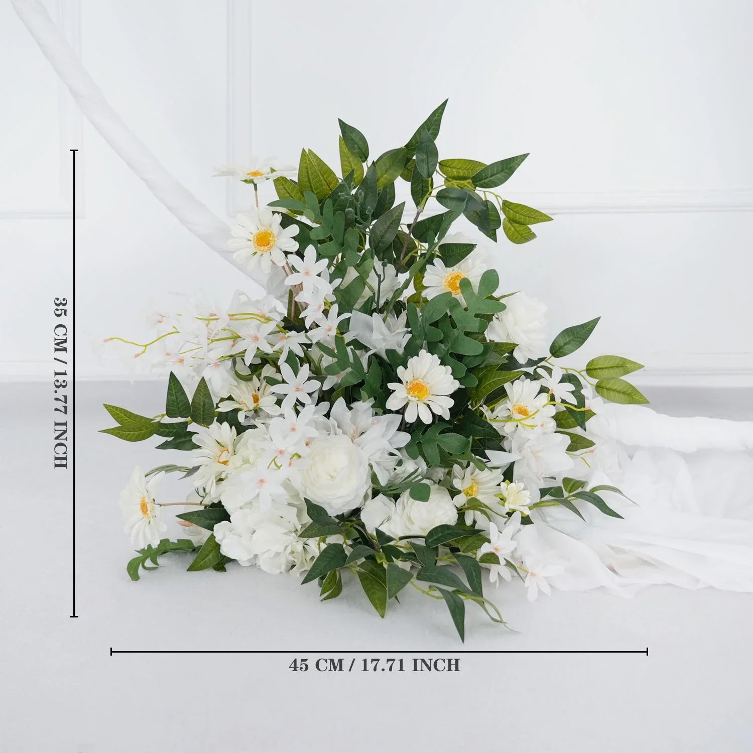 Uflower Artificial White Flower Row KT Background Wedding Decor SET80062 - Uflower