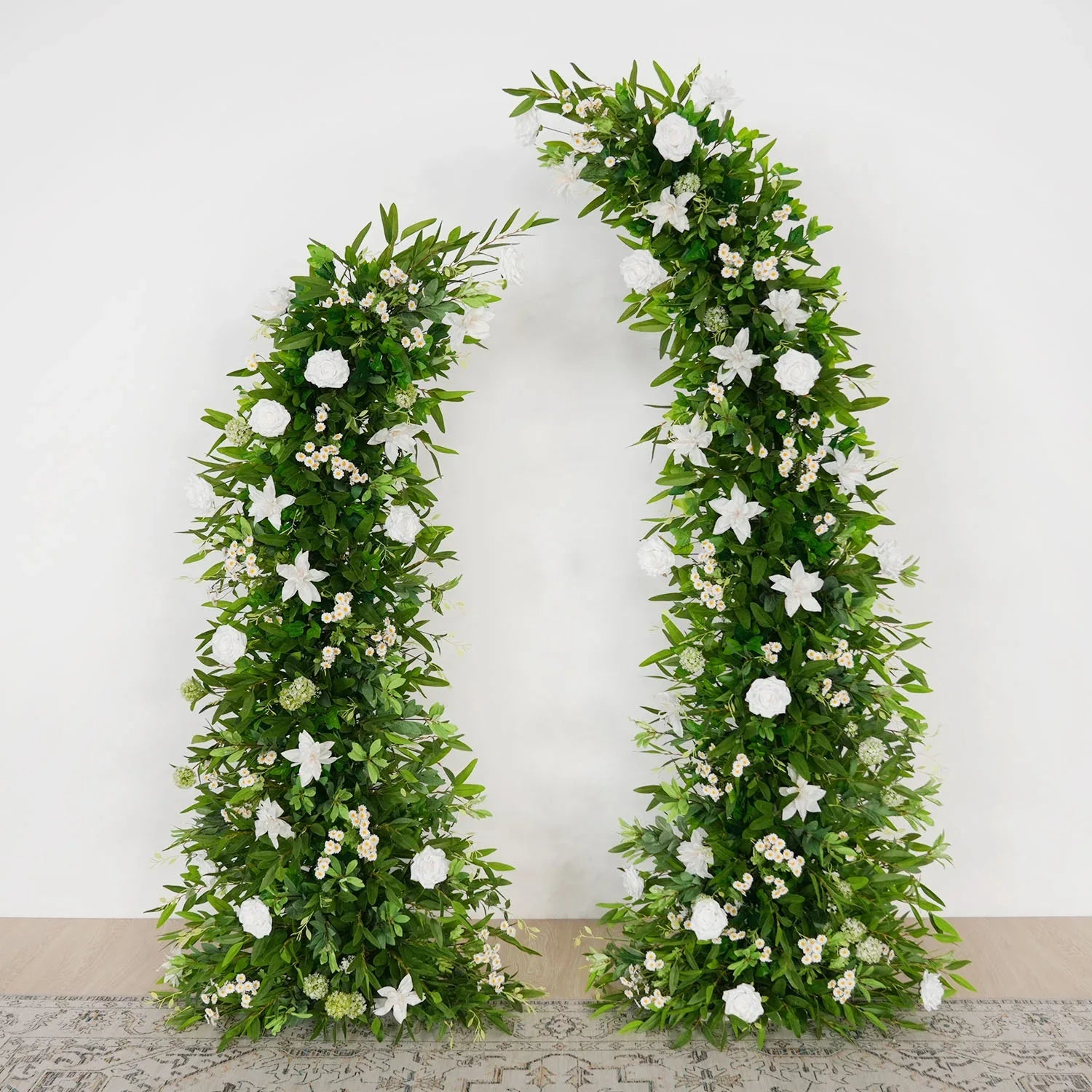 Uflower Outdoor Wedding Backdrop Horn Arch Decor Green Leaves Floral Arrangement SET80098 - Uflower