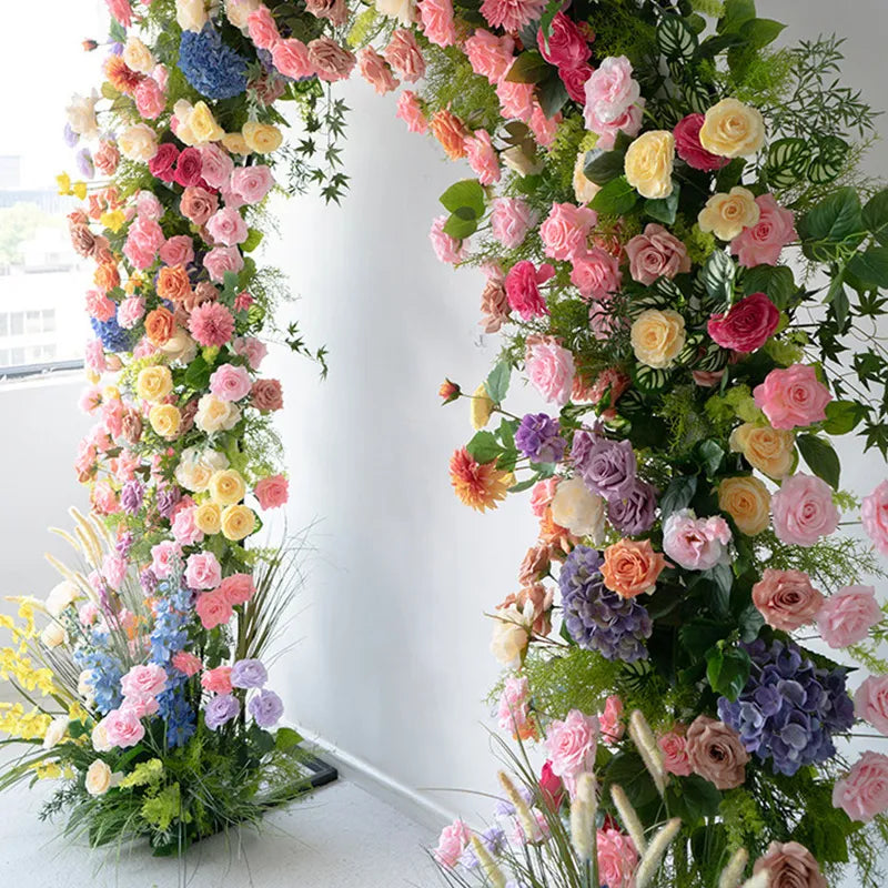 Uflower Colorful Rose Door Arch Floral Arrangement Set DD02731