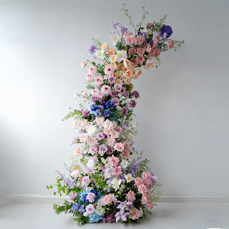 Uflower Mixcolor Horn Arch Floral Arrangement Wedding Backdrop Props SET80100