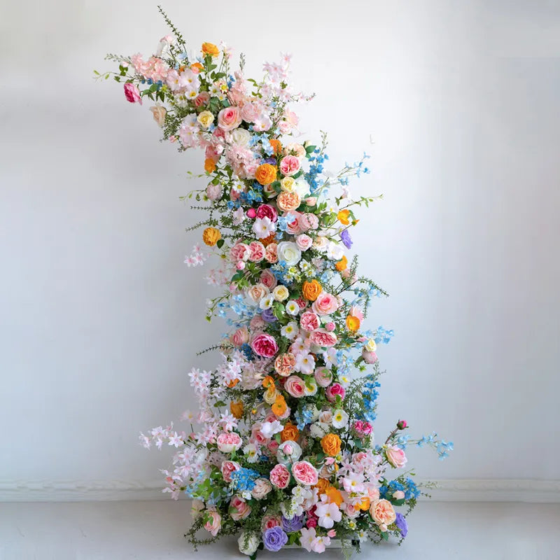 Uflower Mixcolor Floral Arrangement Wedding Horn Arch Props SET80078