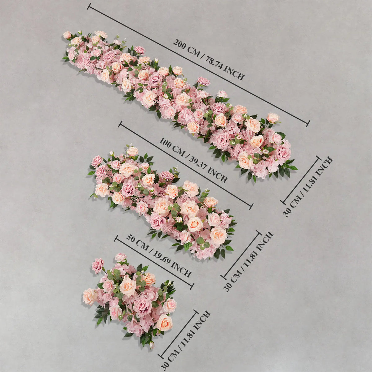 Chemin de table rose Uflower, décor floral de canapé, toile de fond de mariage SET80213