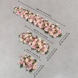 Chemin de table rose Uflower, décor floral de canapé, toile de fond de mariage SET80213