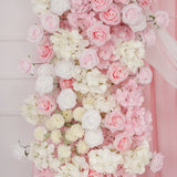 Uflower Artificial Pink White Wedding KT Backdrop Flower Row Decor SET80126 - Uflower