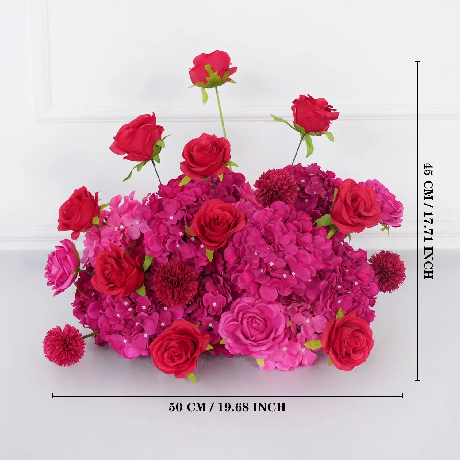 Artificial Rose Red Wedding KT Background Decor Flower Row SET80094 - Uflower