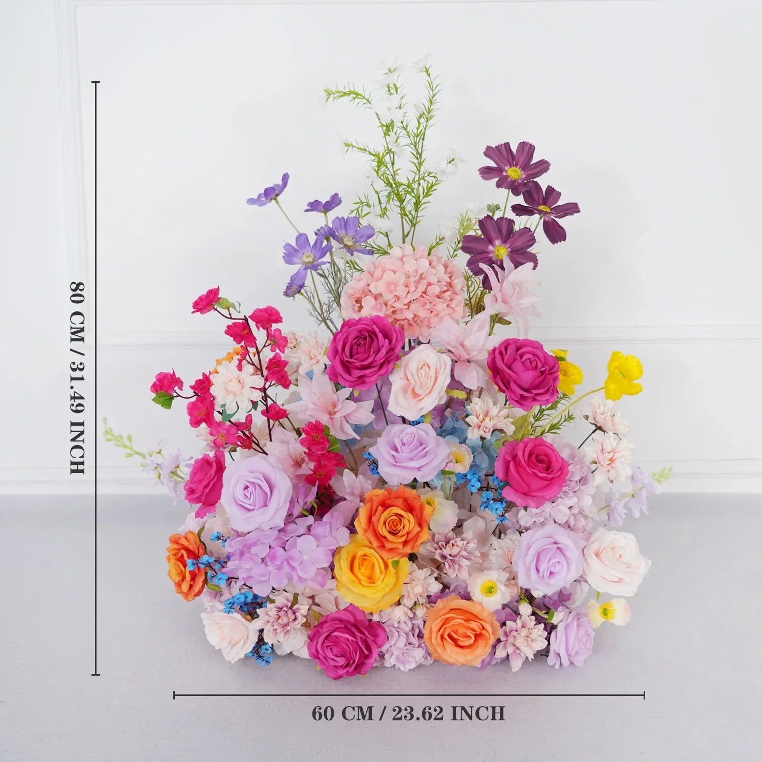 Uflower Colorful Artificial Wedding KT Backdrop Flower Row Decor SET80081 - Uflower