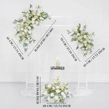 Artificial White Green Wedding KT Backdrop Flower Row Decor SET80075 - Uflower