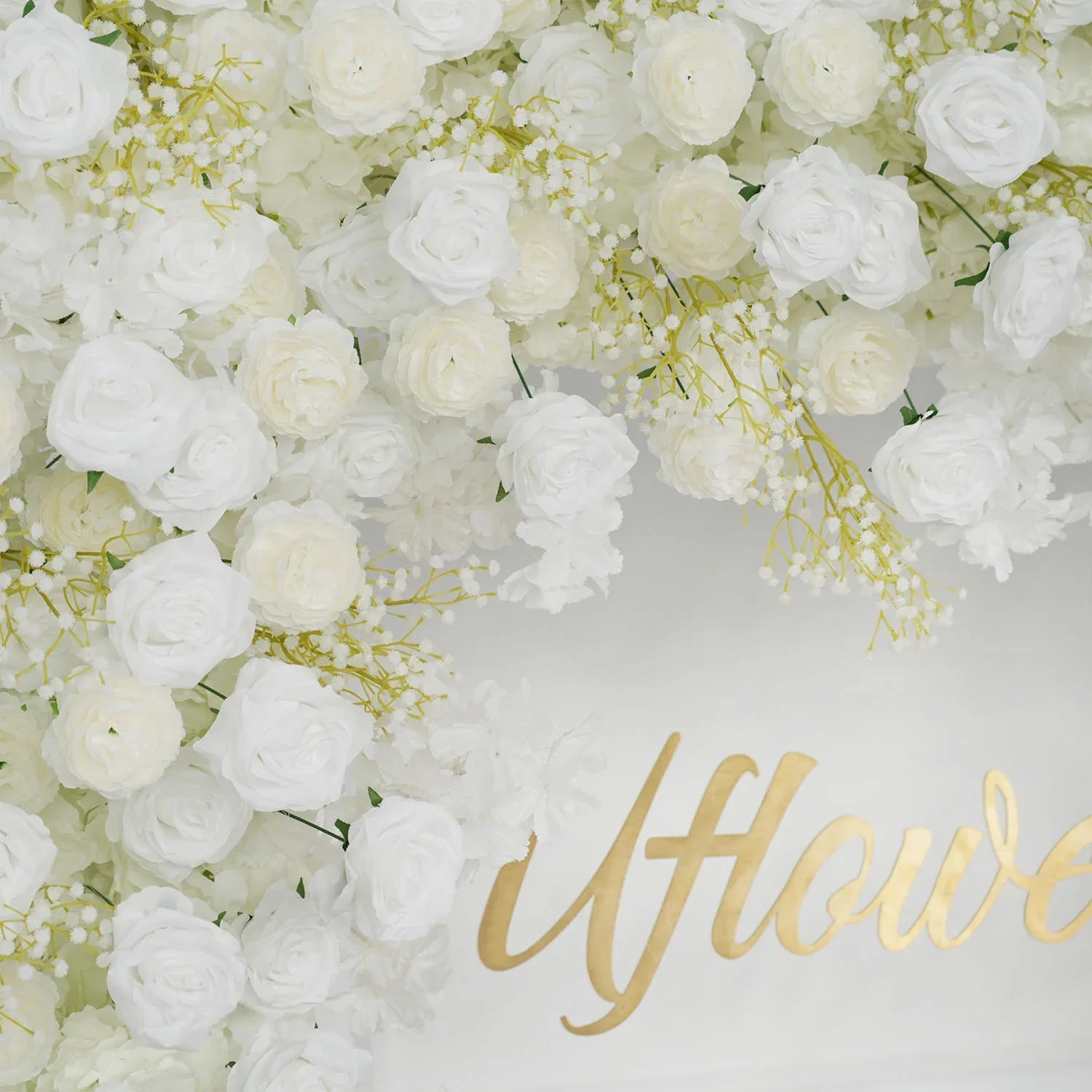 Uflower White Baby breath Rose Wedding Backdrop Arch Decor SET80064-01 - Uflower