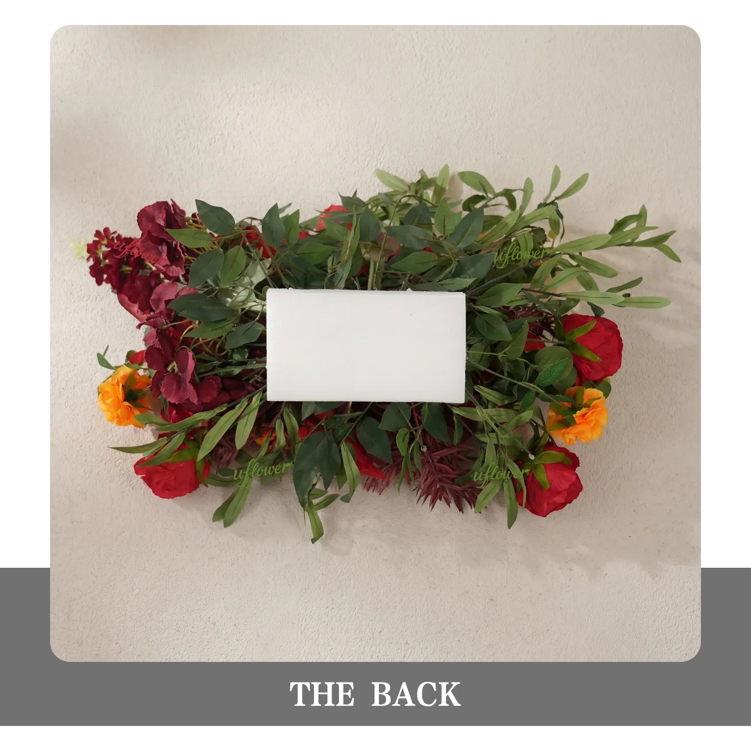 Uflower Red Orange  Flower Wedding Backdrop Arch Floral Arrangement SET80224