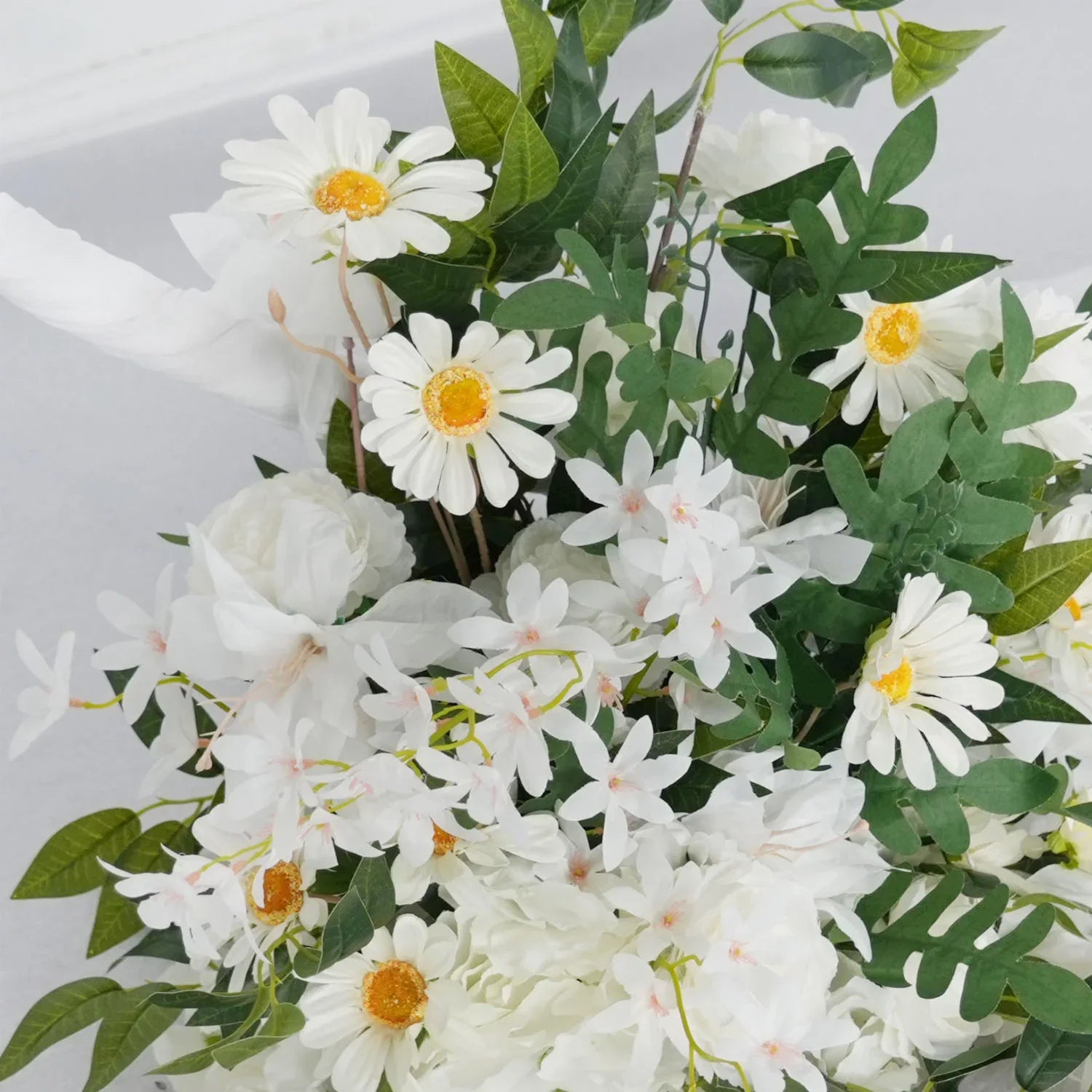 Uflower Artificial White Flower Row KT Background Wedding Decor SET80062 - Uflower