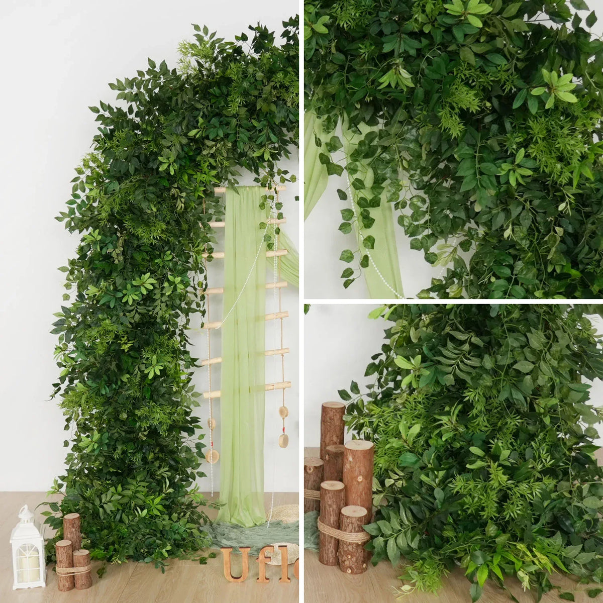 Uflower Leaf Flower Row Door Arch Floral Arrangement SET80110 - Uflower
