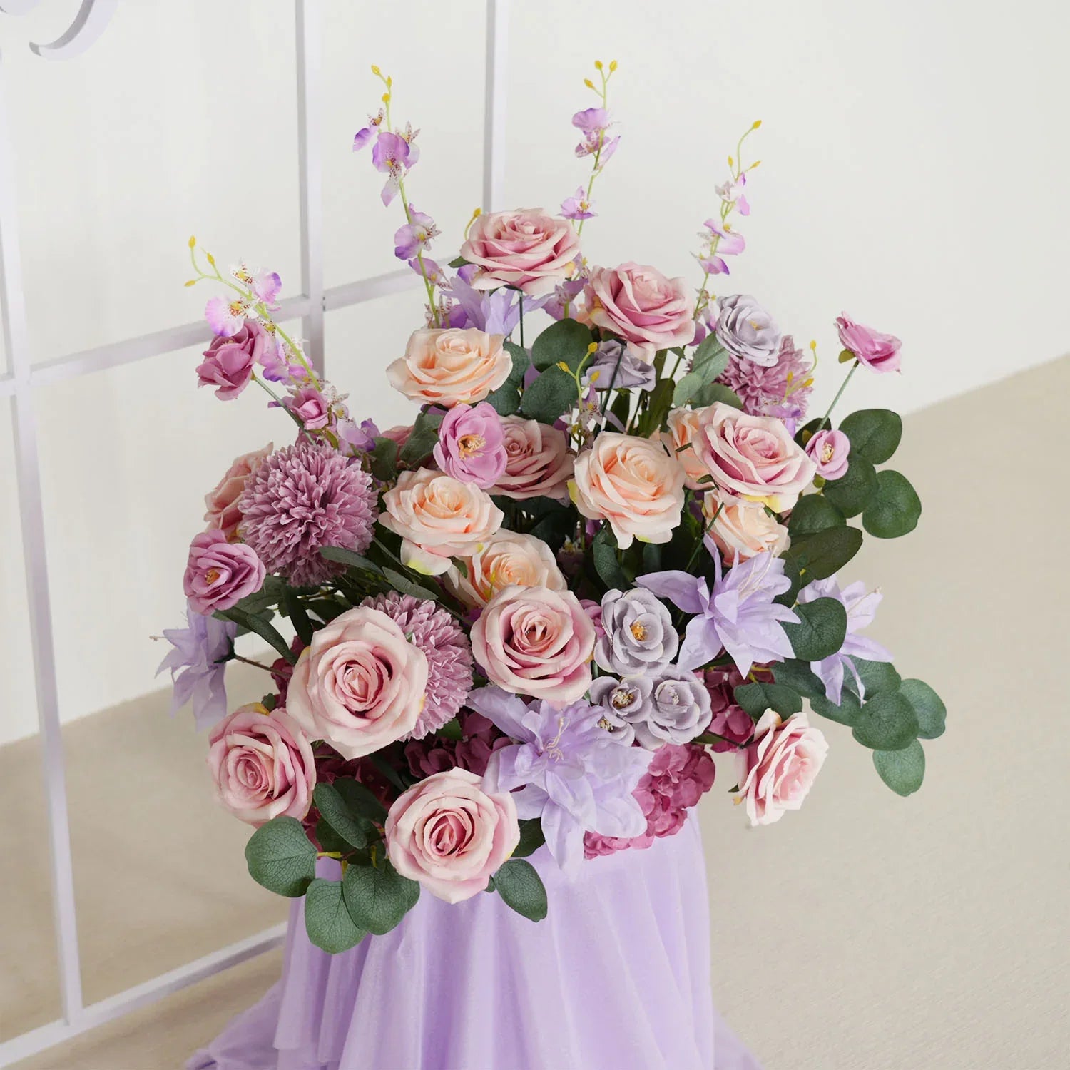 Uflower Artificial Purple Wedding KT Backdrop Flower Row Decor SET80063 - Uflower