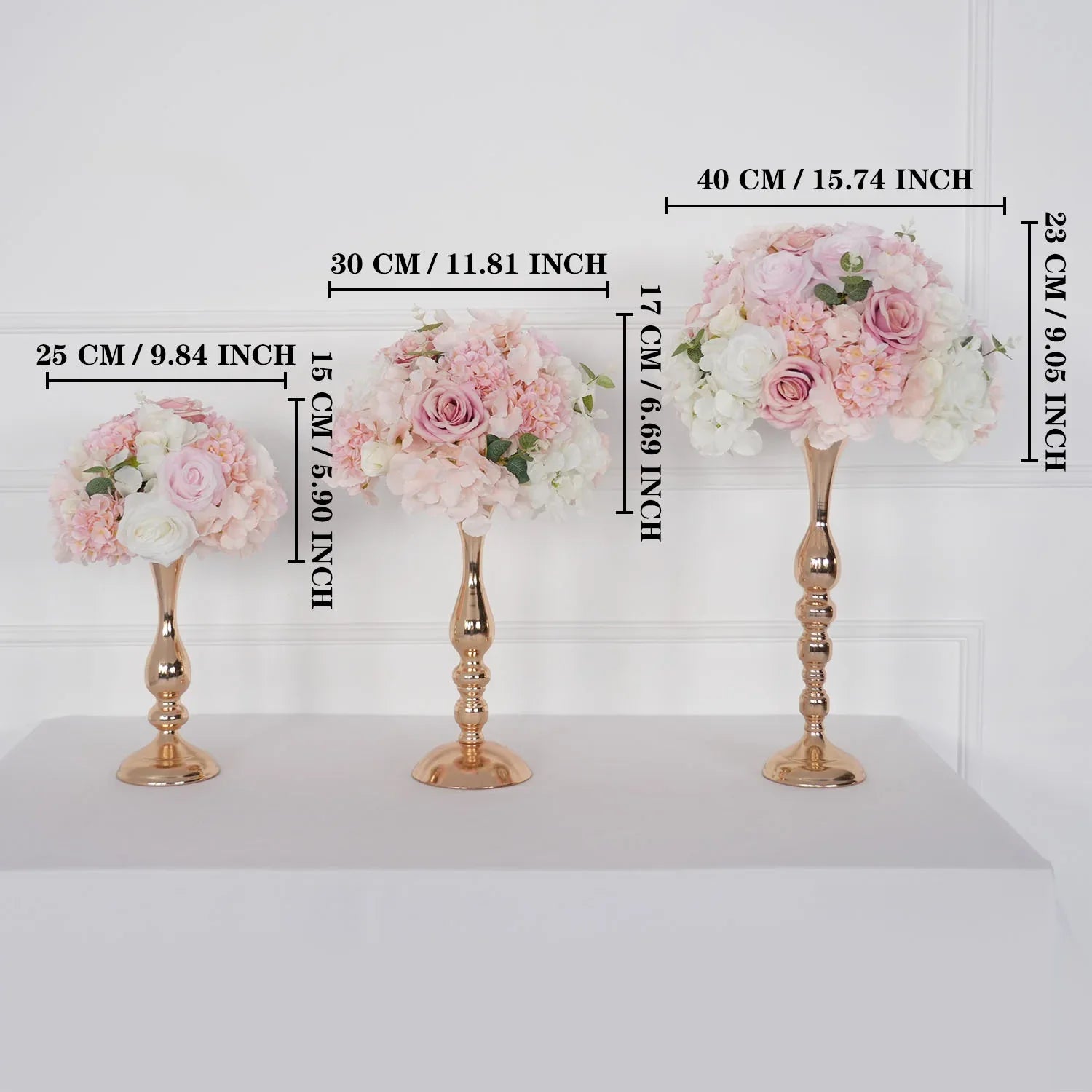 Uflower Pink Table Centerpiece Floral Ball Wedding Table Decoration MB80057 - Uflower