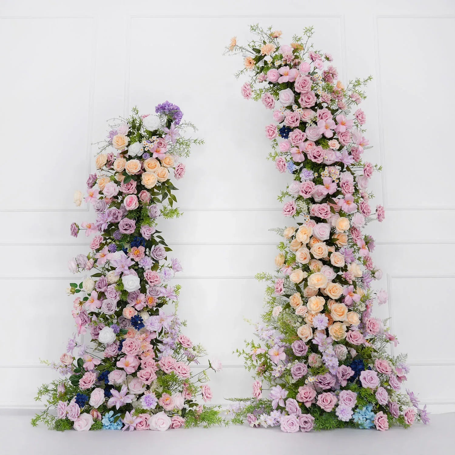 Uflower Pink Purple Rose Floral Arch Wedding Backdrop Decor SET80100 - Uflower
