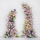 Uflower Pink Purple Rose Floral Arch Wedding Backdrop Decor SET80100 - Uflower
