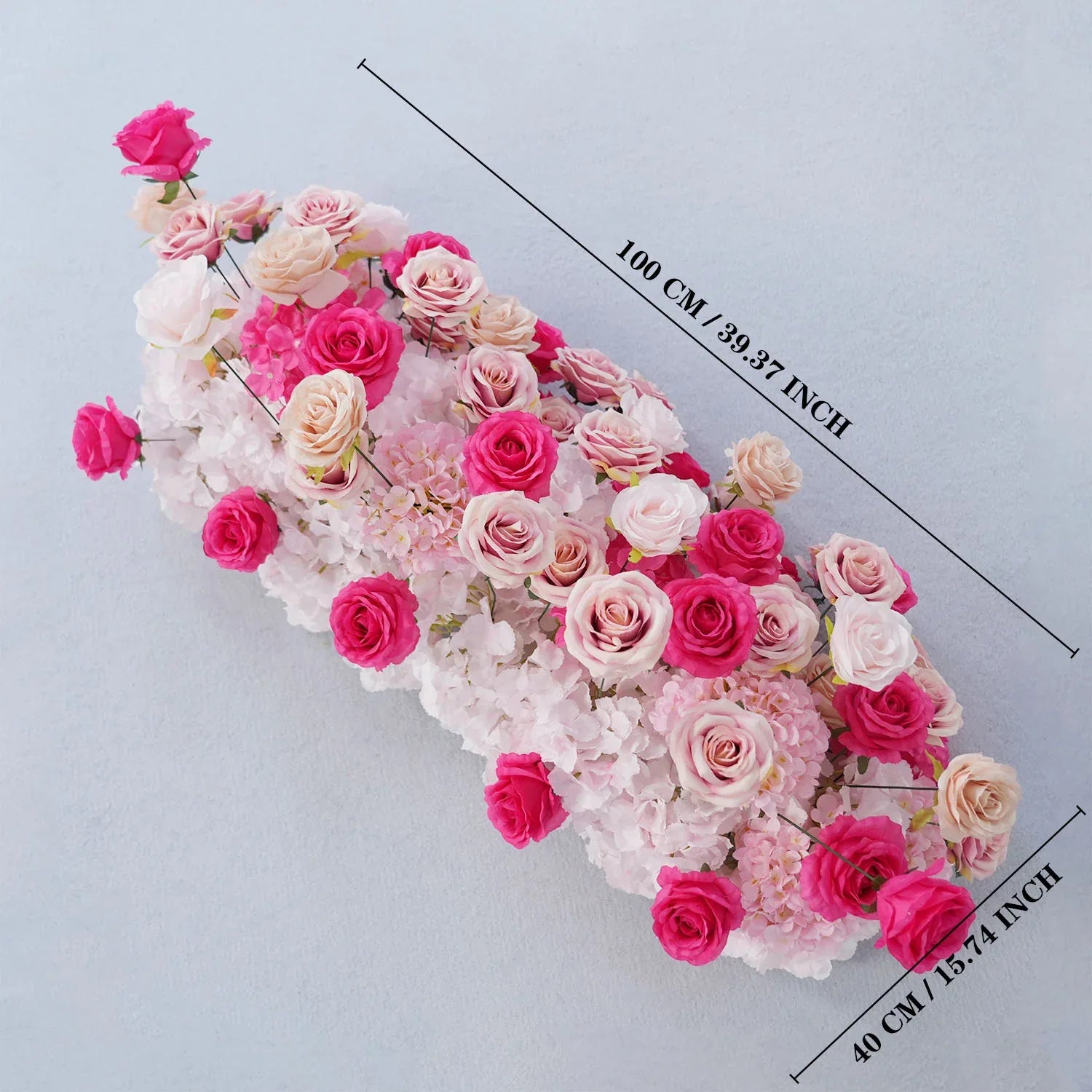 Uflower Rose red rose wedding background arch KT board decoration flower arrangement SET80092 - Uflower