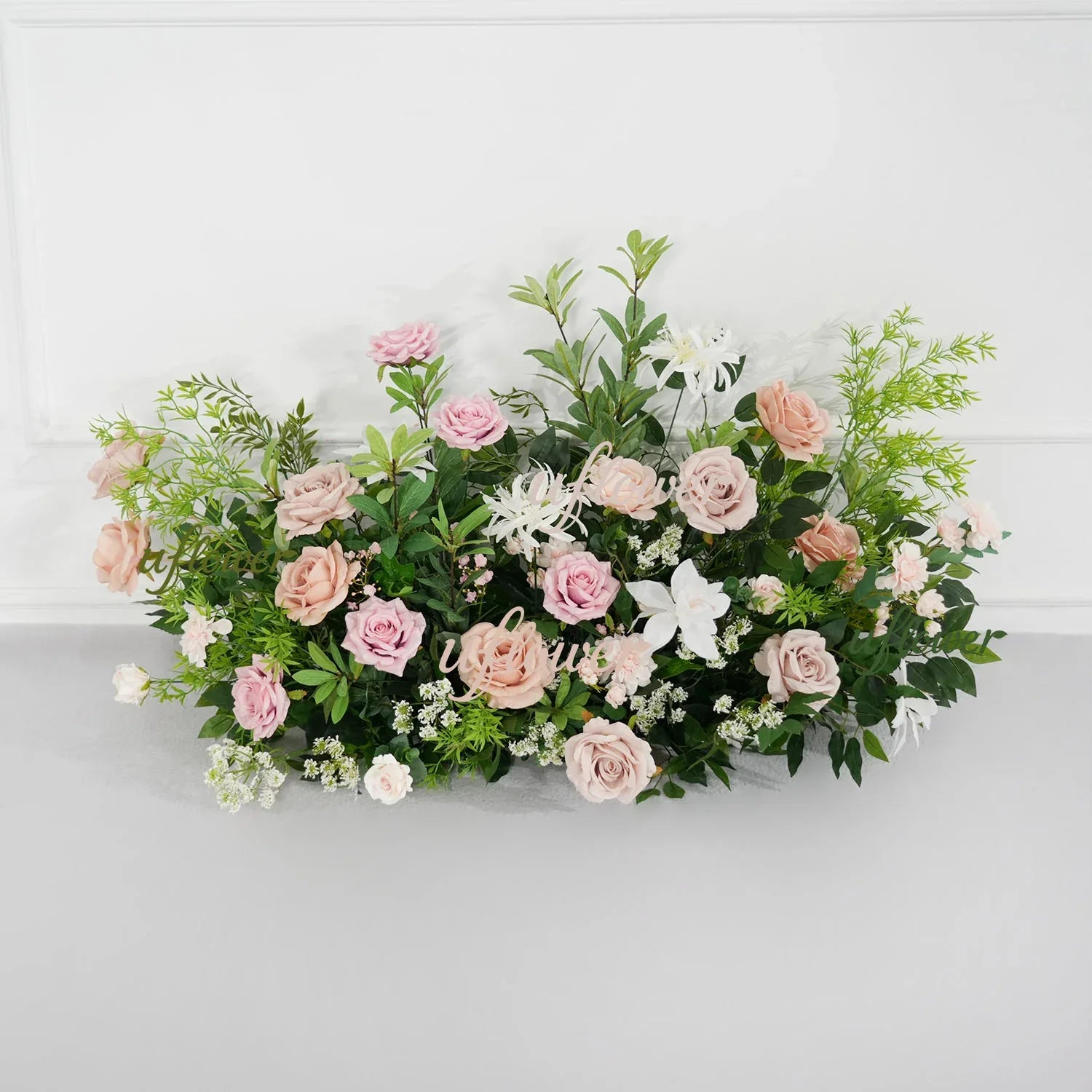 Uflower Pink Rose Green Leaf Hang Flower Floor Floral Wedding Party Event Props SET80148 - Uflower