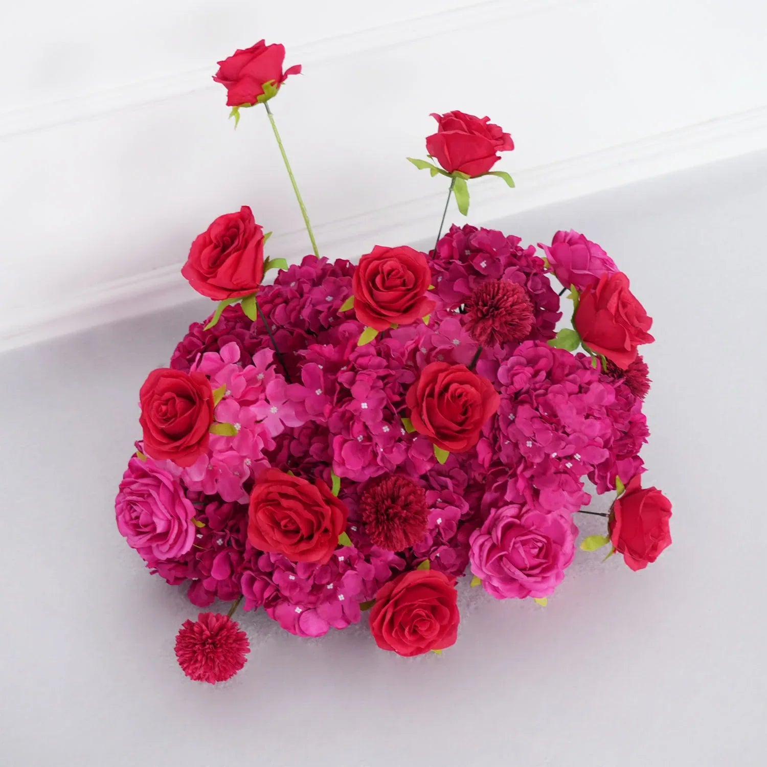 Artificial Rose Red Wedding KT Background Decor Flower Row SET80094 - Uflower