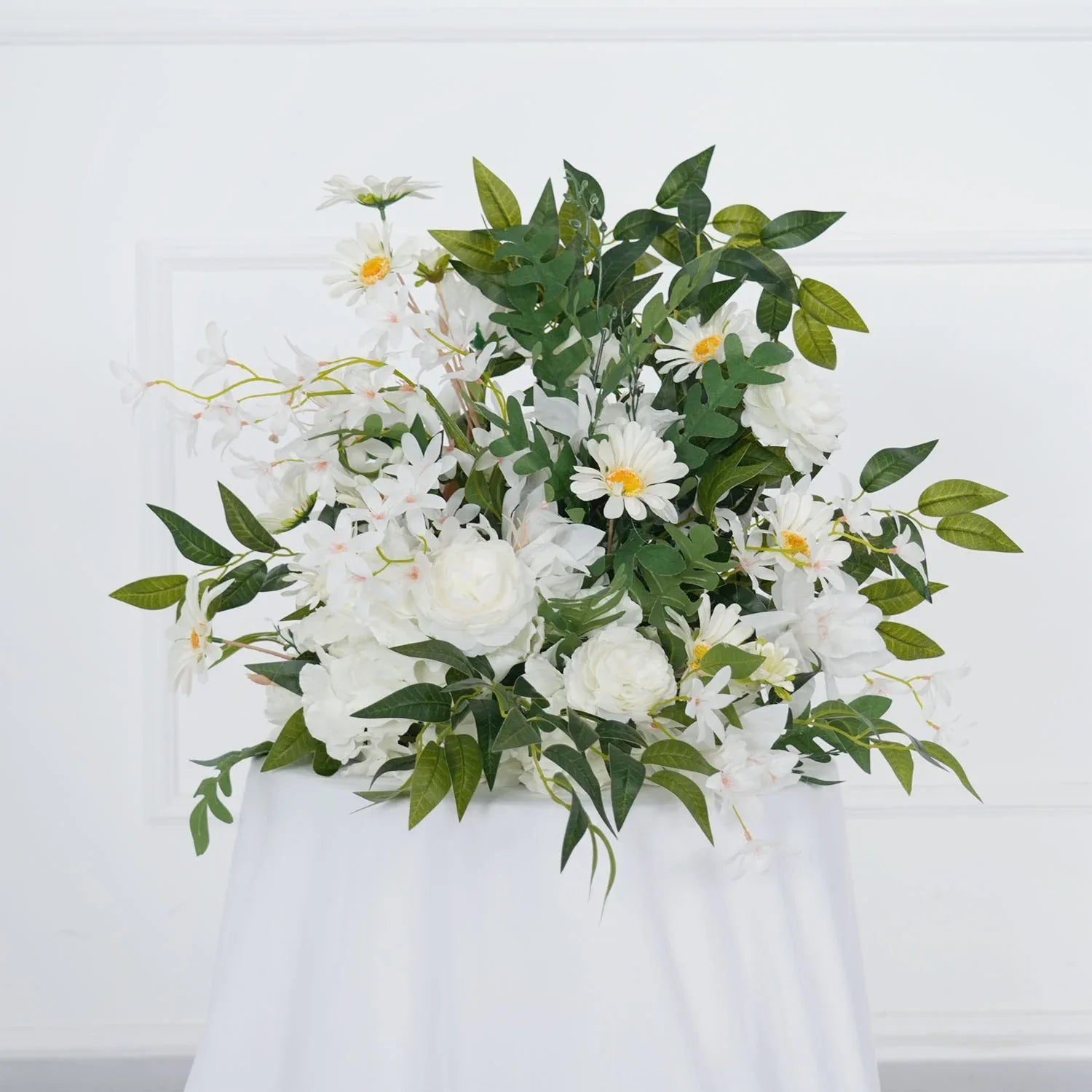 Uflower Artificial White Flower Row KT Background Wedding Decor SET80062 - Uflower