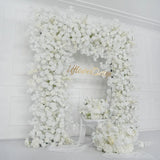 Uflower Artificial White Rose Flower Arrangement Wedding Backdrop Decor Props SET80052-01 - Uflower