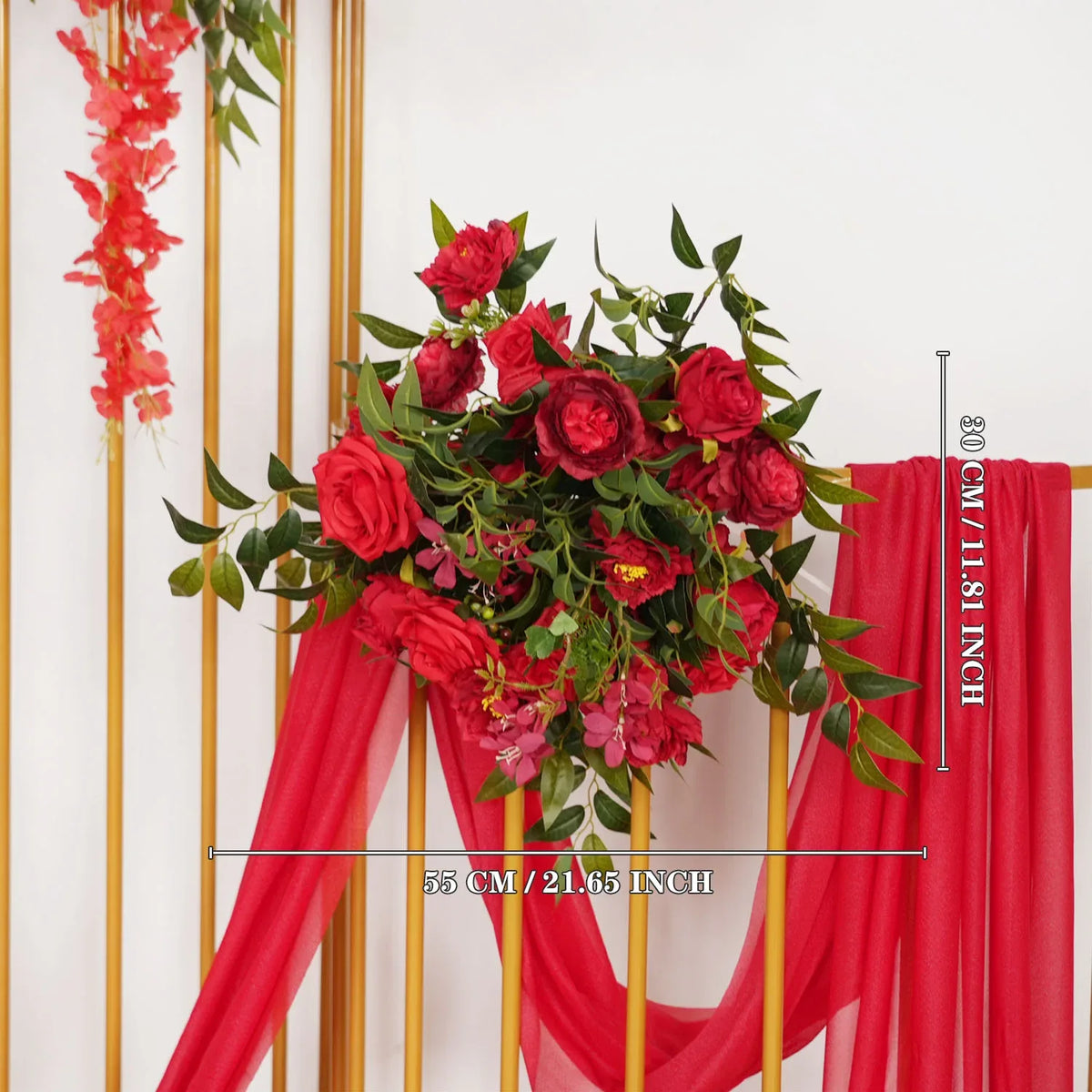 Uflower Artificial Red Wedding KT Backdrop Flower Decor SET80059 - Uflower