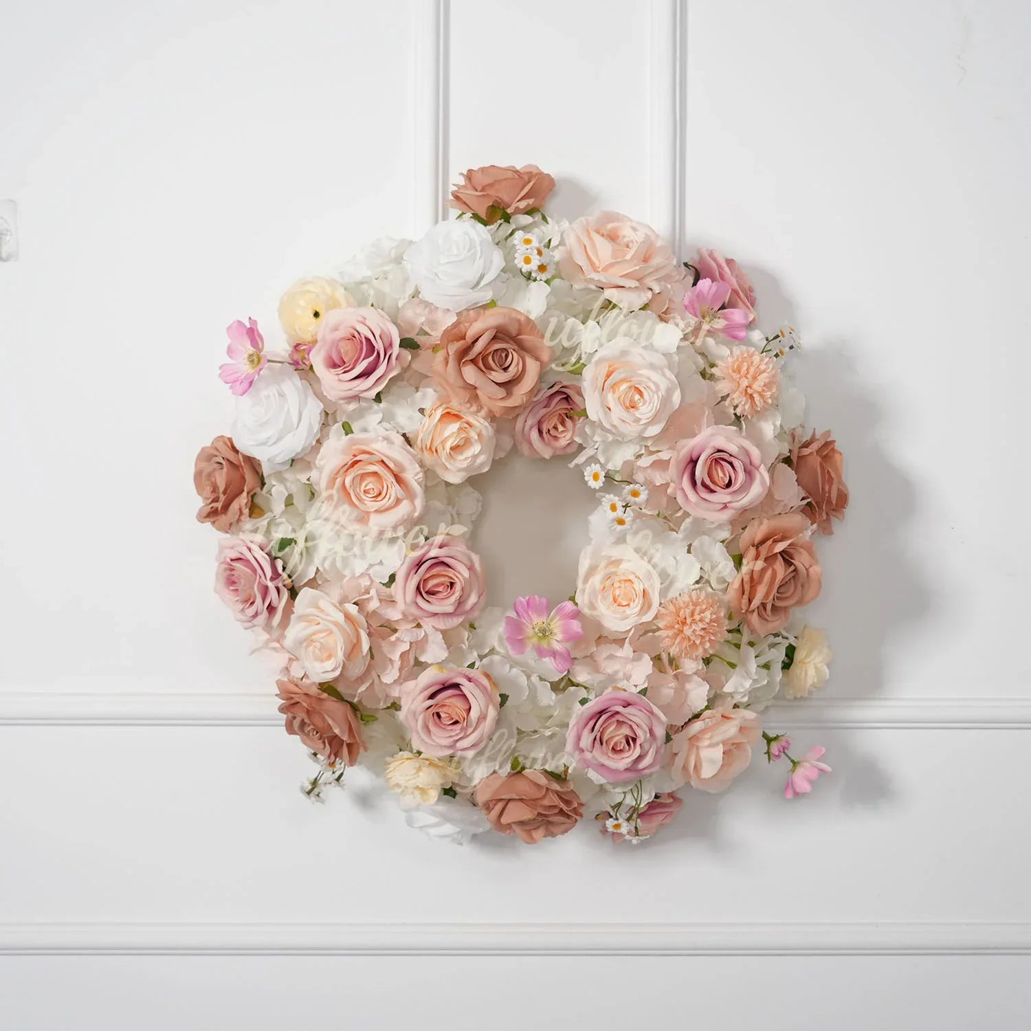 Uflower Champagne Pink Rose Arrangement Wedding Backdrop Floral Props SET80151 - Uflower