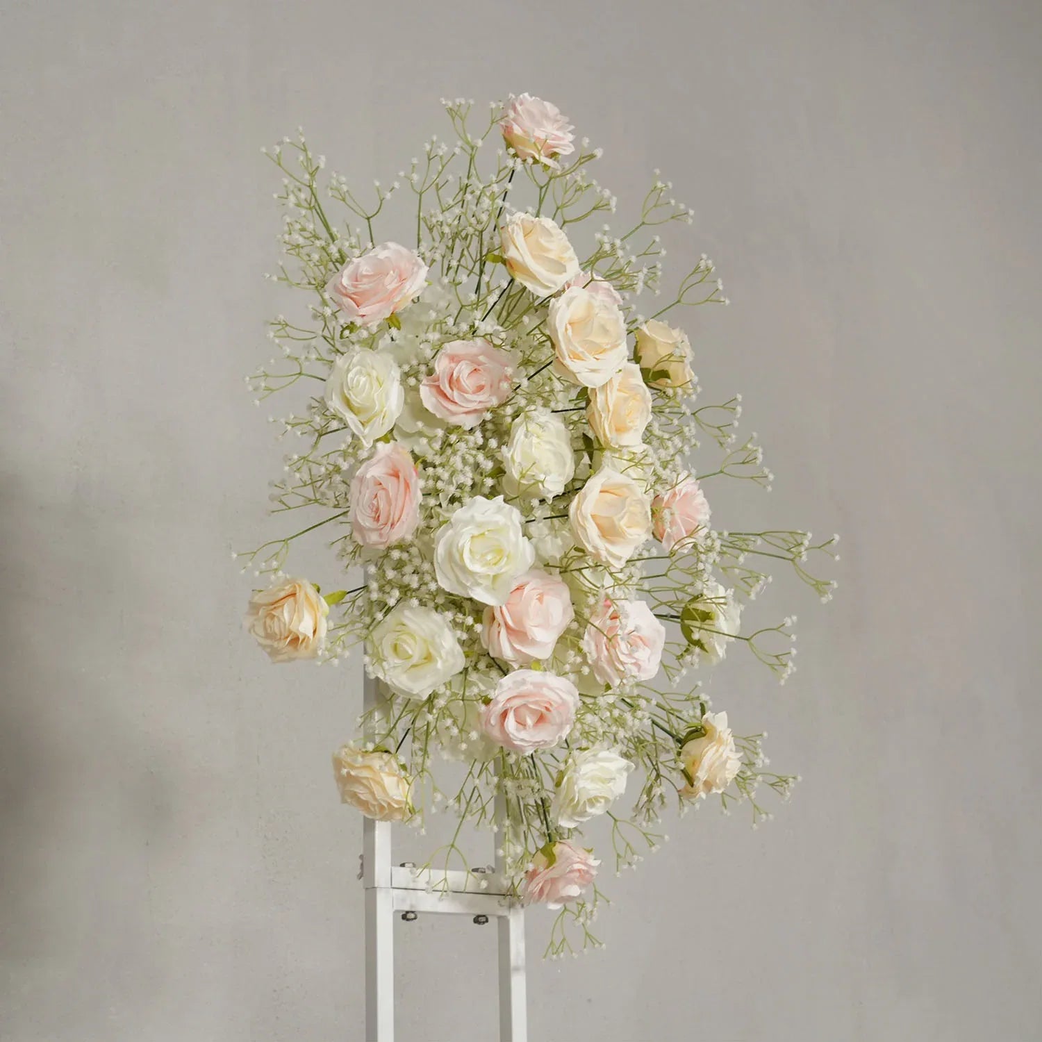 Uflower Champagne White Babysbreath Rose Arrangement Wedding KT Backdrop Decor SET80131 - Uflower