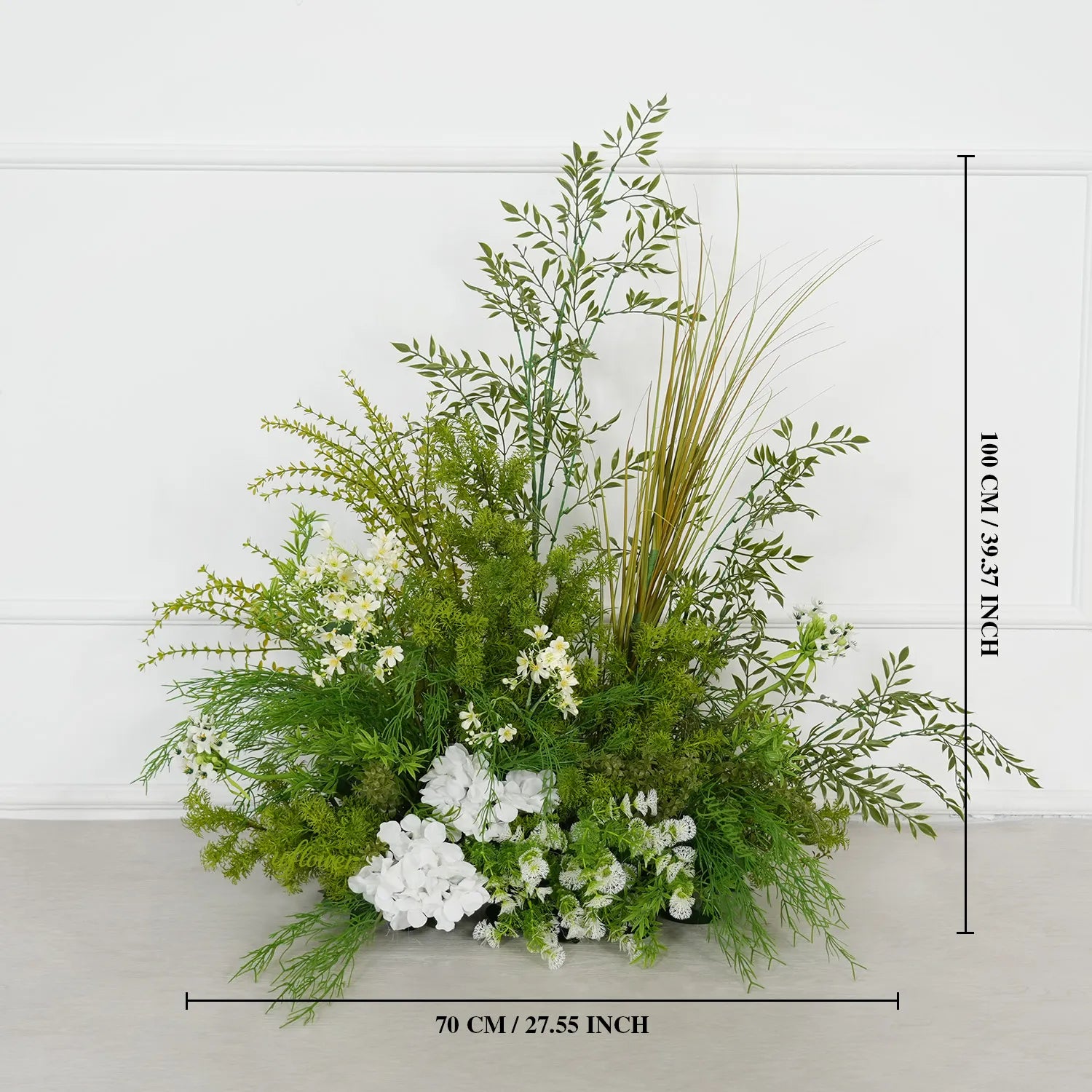 Uflower White Floral Greenery Horn Arch Wedding Party Backdrop Decor SET80220