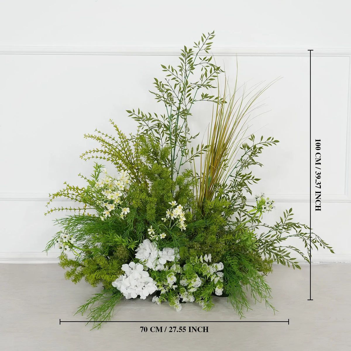 Décor de toile de fond pour fête de mariage en arche florale blanche Uflower, verdure, corne, ENSEMBLE80220