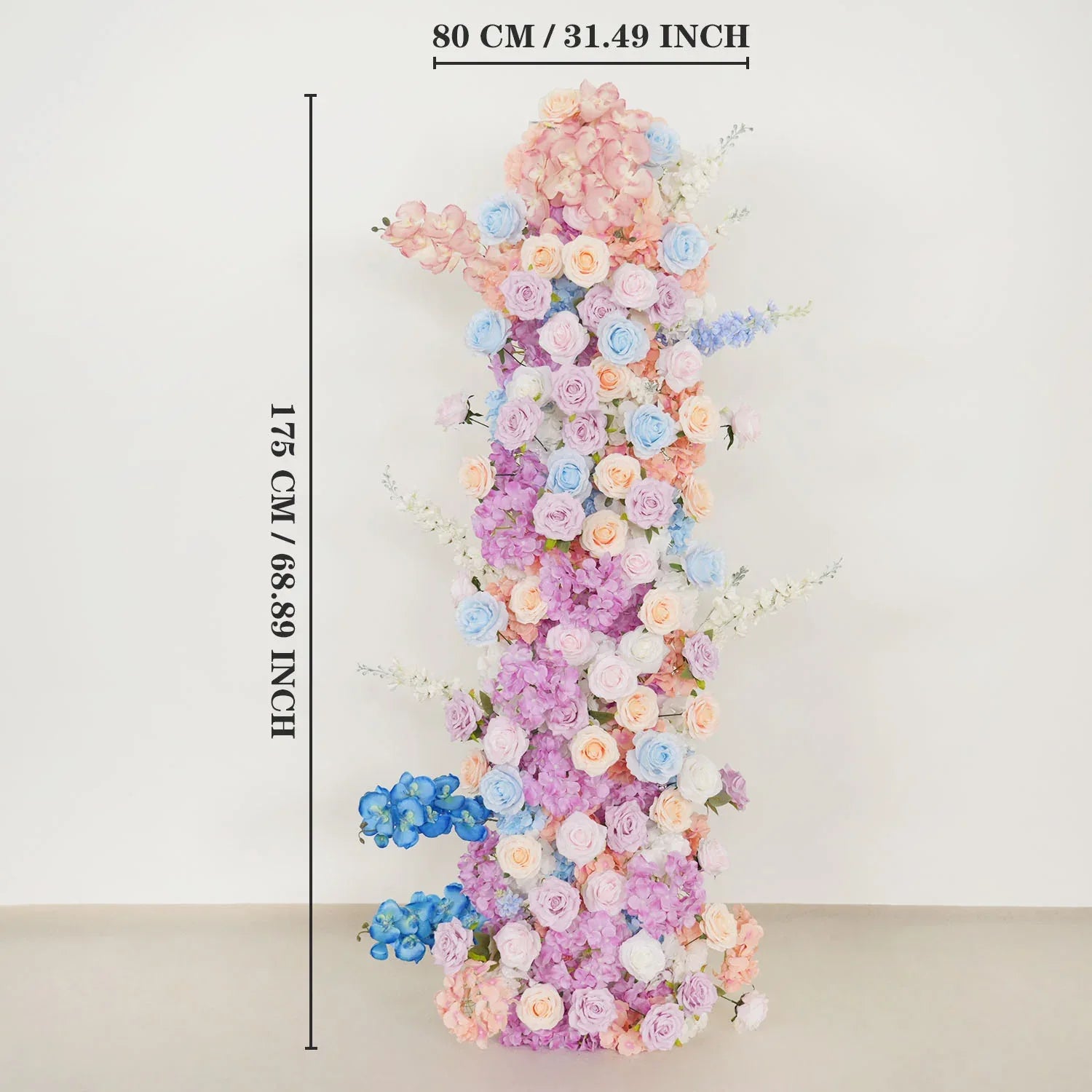 Uflower Artificial Purple Blue Wedding KT Backdrop Flower Row Decor SET80105 - Uflower