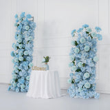 Uflower Blue Rose Orchid Pompoms Wedding Background Arch KT Board Decorative Flower SET80084 - Uflower