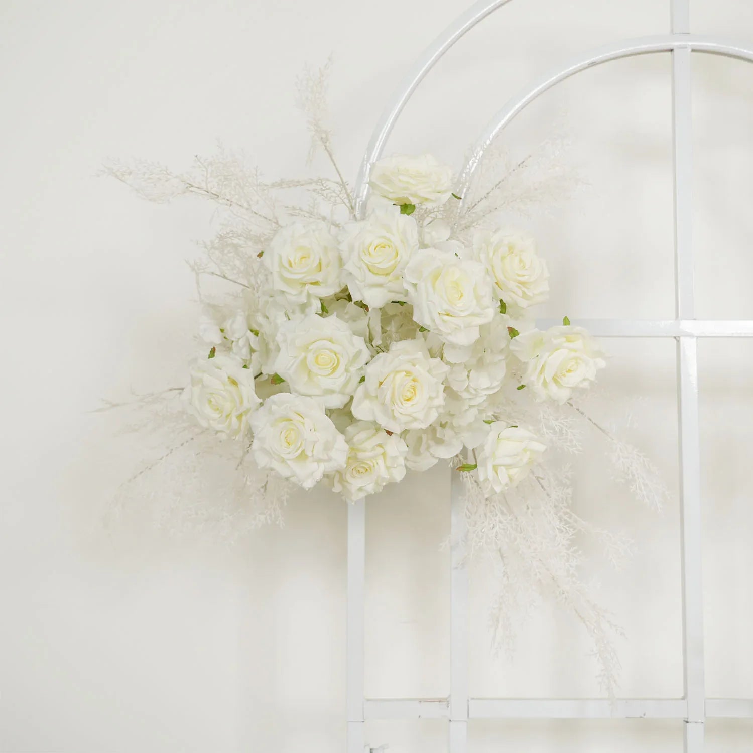 Uflower Artificial White Wedding KT Backdrop Flower Row Decor SET80061 - Uflower