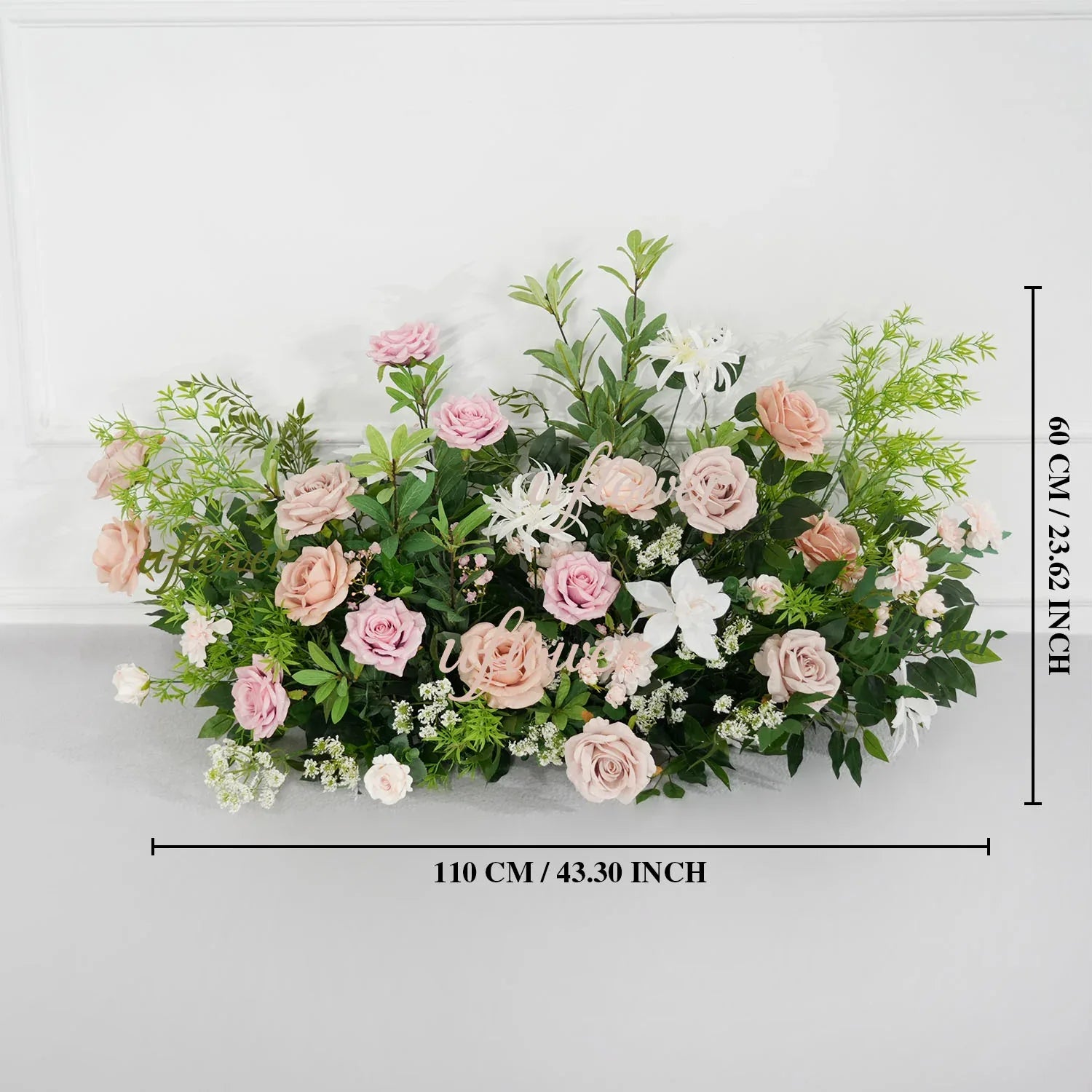 Uflower Pink Rose Green Leaf Hang Flower Floor Floral Wedding Party Event Props SET80148 - Uflower