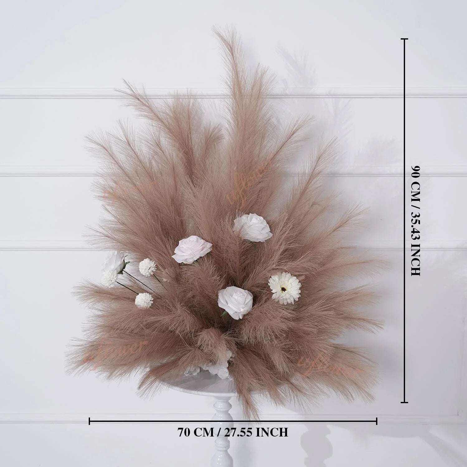 Uflower Pampas Grass Rose Wedding Floral Arrangement KT Backdrop Decor SET80163 - Uflower