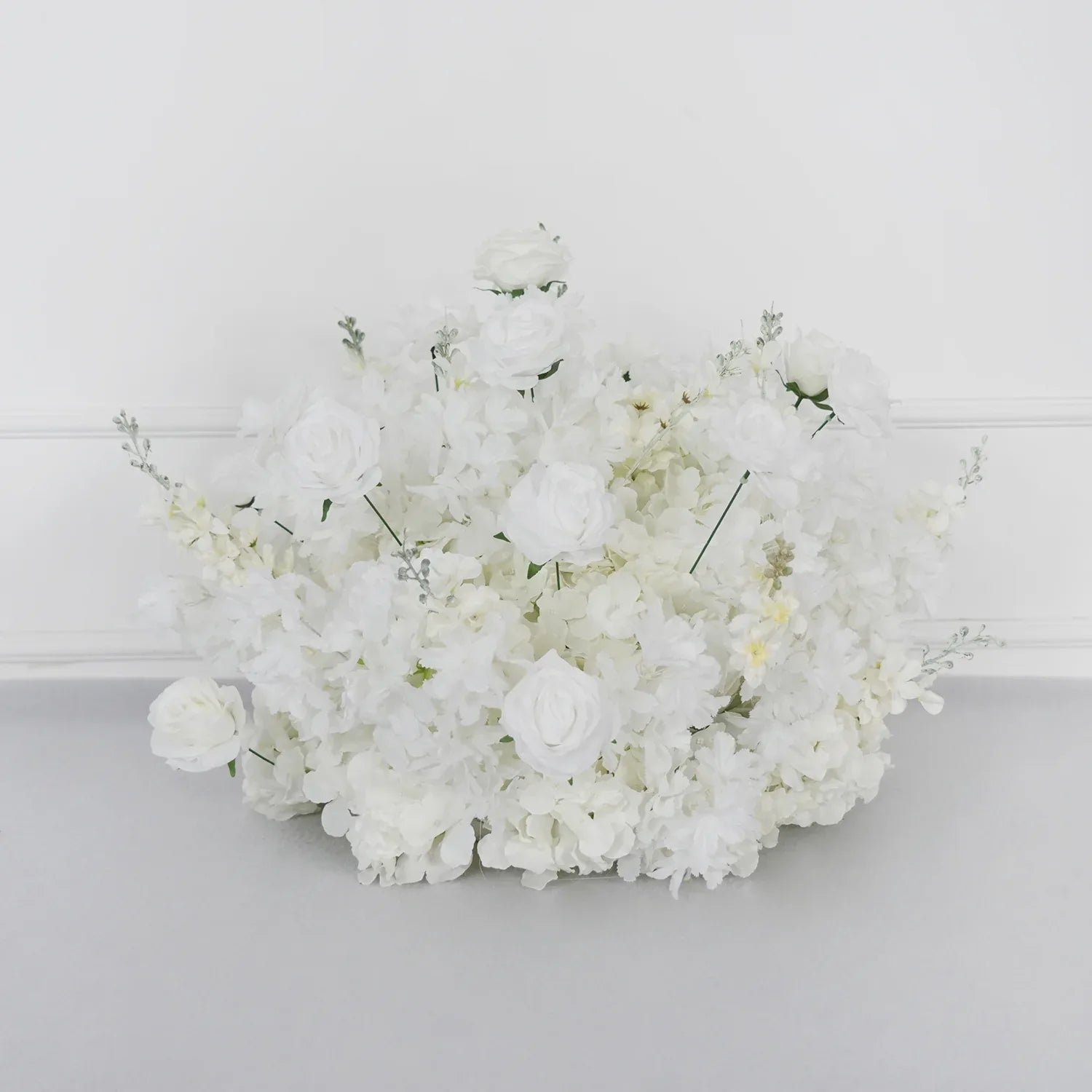 Uflower Artificial White Rose Flower Arrangement Wedding Backdrop Decor Props SET80052-01 - Uflower